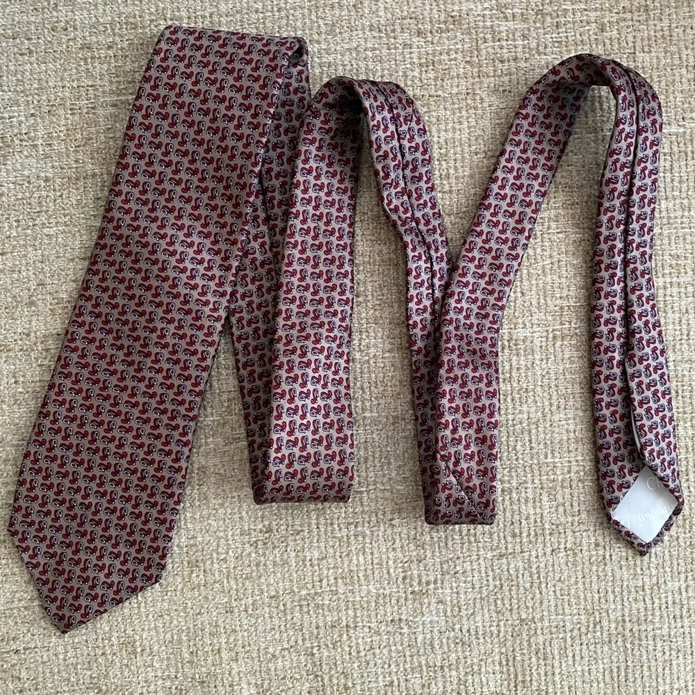 Christian Dior Grey Printed Silk Men's Tie